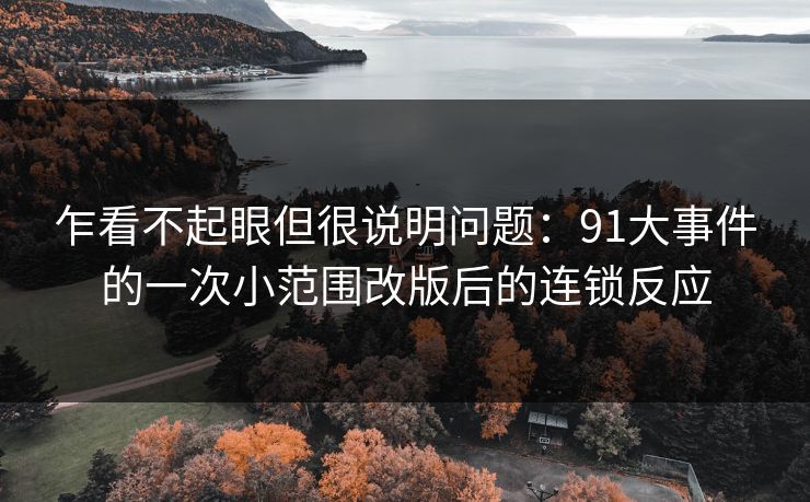 乍看不起眼但很说明问题：91大事件的一次小范围改版后的连锁反应